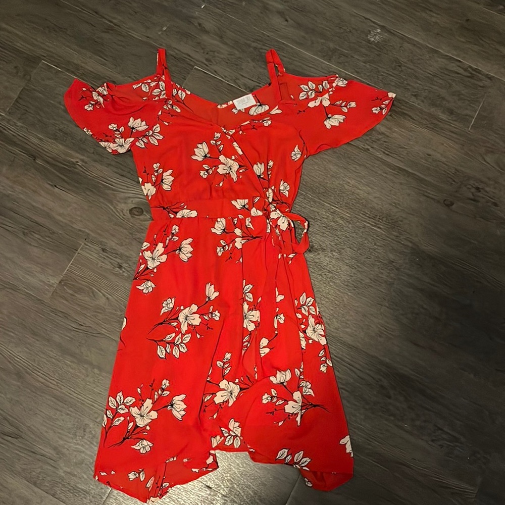 Red flower dress